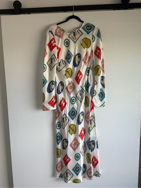 Palm. Noosa Dresses & Skirts - White Long-Sleeve Graphic Maxi Dress - Multi Motif